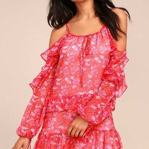 Adelyn Rae Red Floral‎ Blouse